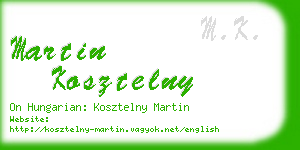 martin kosztelny business card